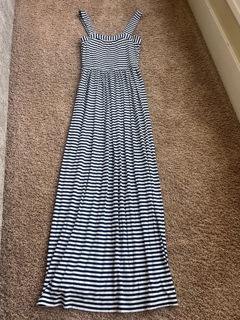 LOFT Black and White Striped Maxi Dress - Picture 3 of 6